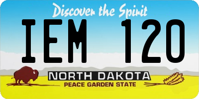 ND license plate IEM120