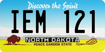 ND license plate IEM121