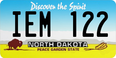 ND license plate IEM122