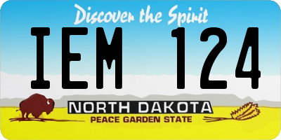 ND license plate IEM124
