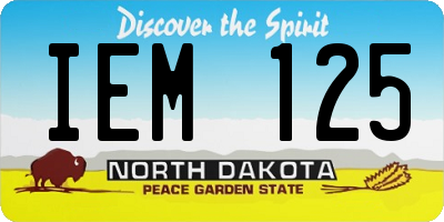 ND license plate IEM125