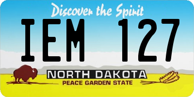 ND license plate IEM127