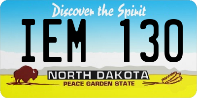 ND license plate IEM130