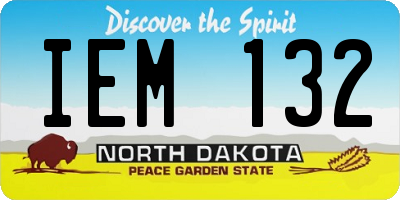 ND license plate IEM132