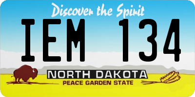 ND license plate IEM134