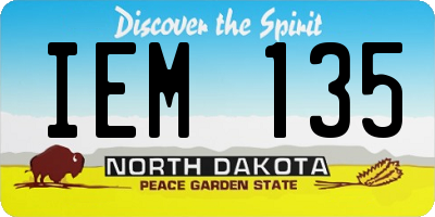 ND license plate IEM135