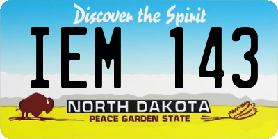 ND license plate IEM143
