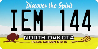 ND license plate IEM144