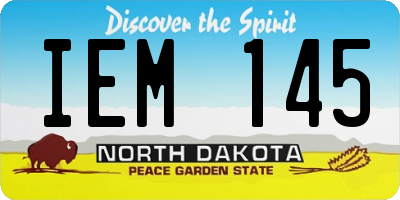 ND license plate IEM145