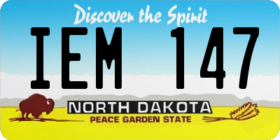 ND license plate IEM147