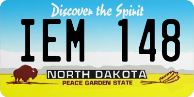 ND license plate IEM148