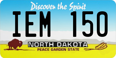 ND license plate IEM150