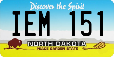 ND license plate IEM151