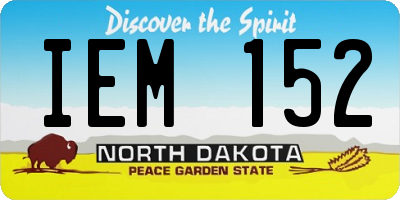 ND license plate IEM152