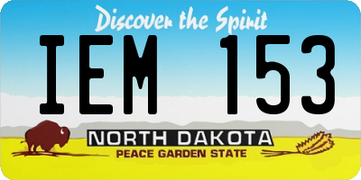 ND license plate IEM153