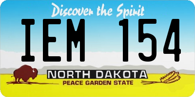 ND license plate IEM154
