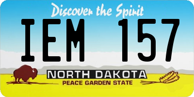 ND license plate IEM157