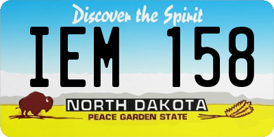 ND license plate IEM158
