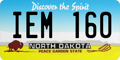 ND license plate IEM160