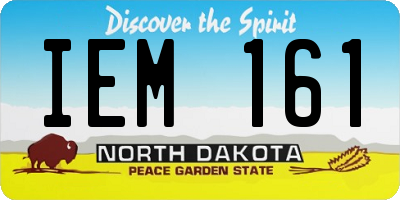 ND license plate IEM161