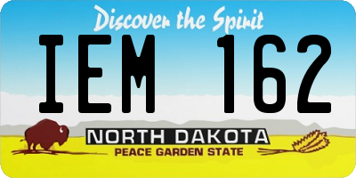 ND license plate IEM162