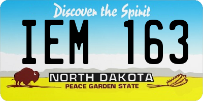 ND license plate IEM163