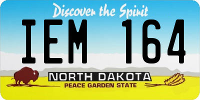 ND license plate IEM164