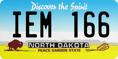 ND license plate IEM166