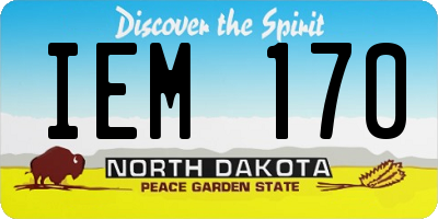 ND license plate IEM170