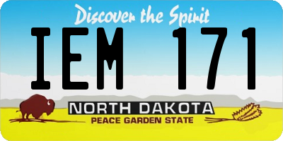 ND license plate IEM171