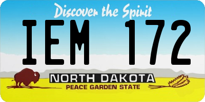 ND license plate IEM172