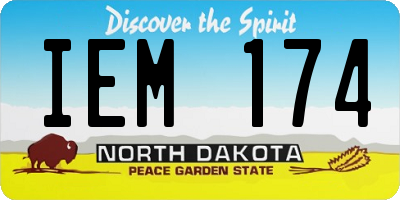 ND license plate IEM174