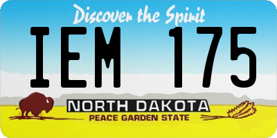 ND license plate IEM175