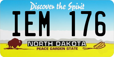 ND license plate IEM176