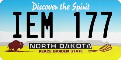 ND license plate IEM177