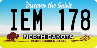ND license plate IEM178