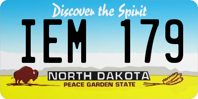 ND license plate IEM179