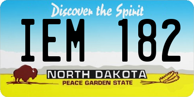 ND license plate IEM182