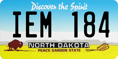 ND license plate IEM184