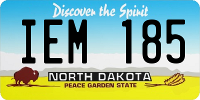 ND license plate IEM185