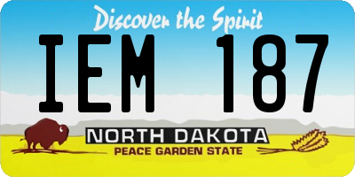 ND license plate IEM187