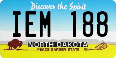 ND license plate IEM188
