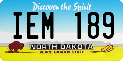 ND license plate IEM189