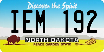 ND license plate IEM192