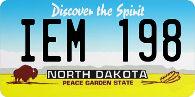 ND license plate IEM198