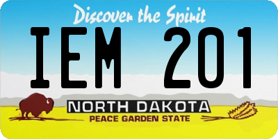 ND license plate IEM201