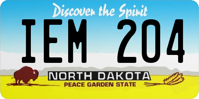 ND license plate IEM204