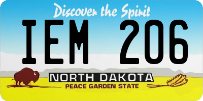 ND license plate IEM206