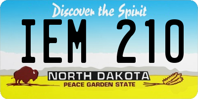 ND license plate IEM210