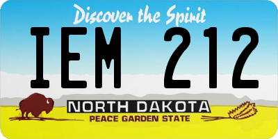 ND license plate IEM212